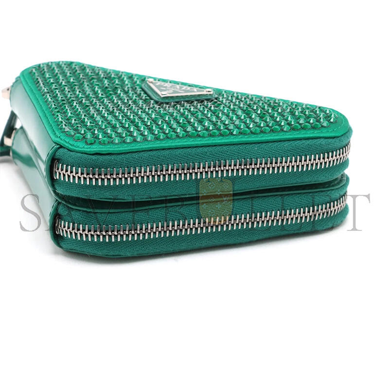 PRADA SATIN CRYSTAL MINI TRIANGLE CROSSBODY POUCH 1NR015 (15*10cm)